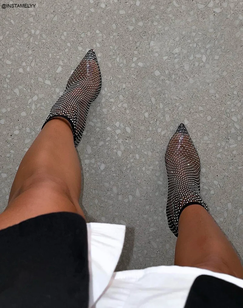 Bottine en strass transparentes