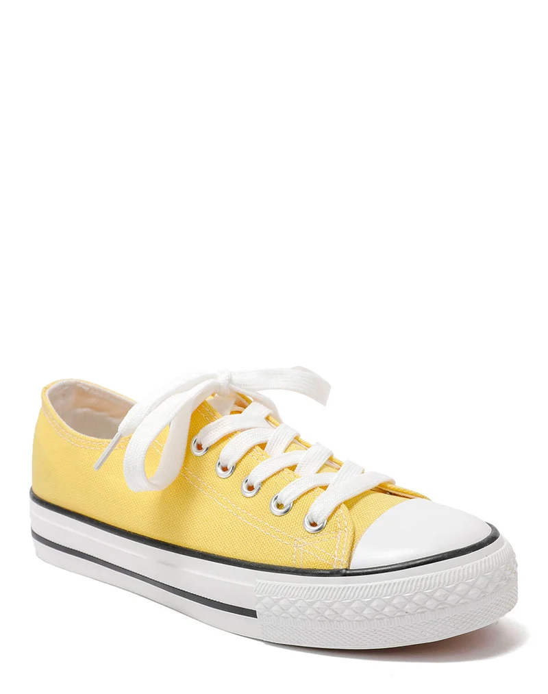 Baskets basses en tissu jaune
