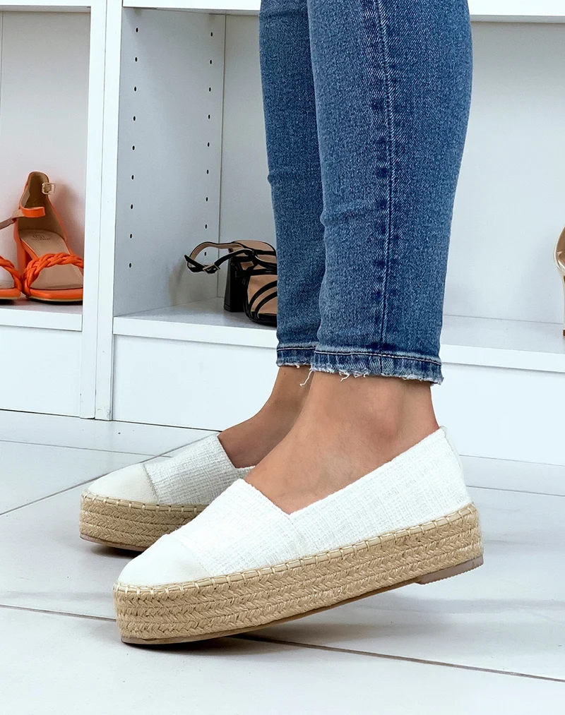 Espadrilles beiges pailletés