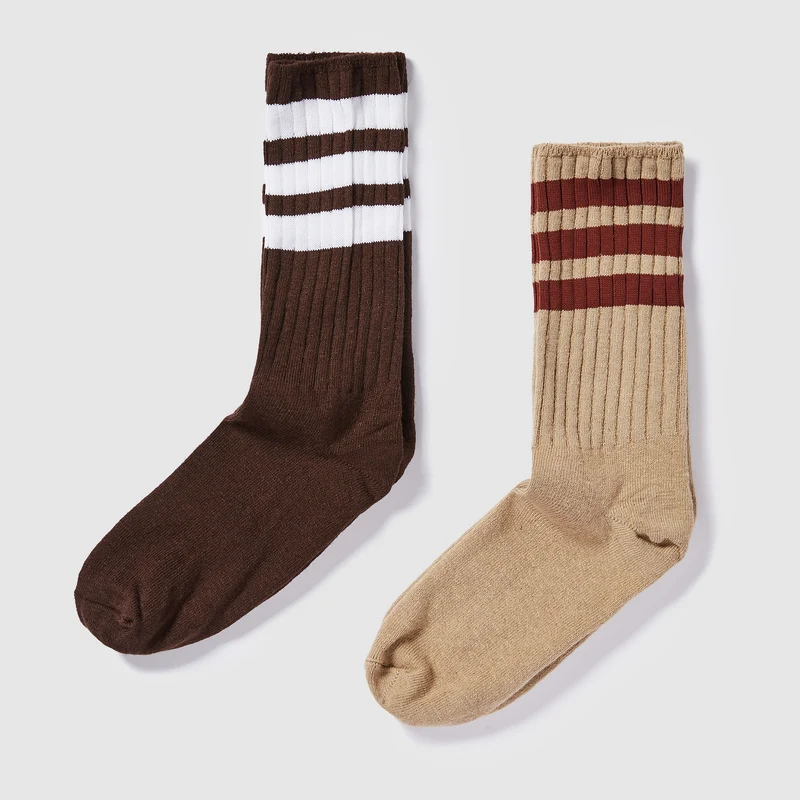 Chaussettes Mi-Mollet côtelées adidas Originals 2 Paires
