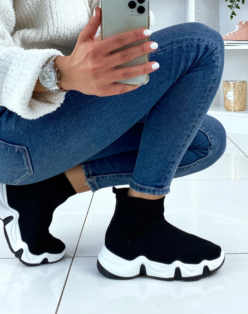 Baskets chaussette noires