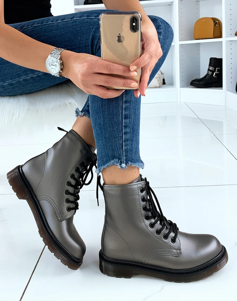 Bottines montante gris anthracite