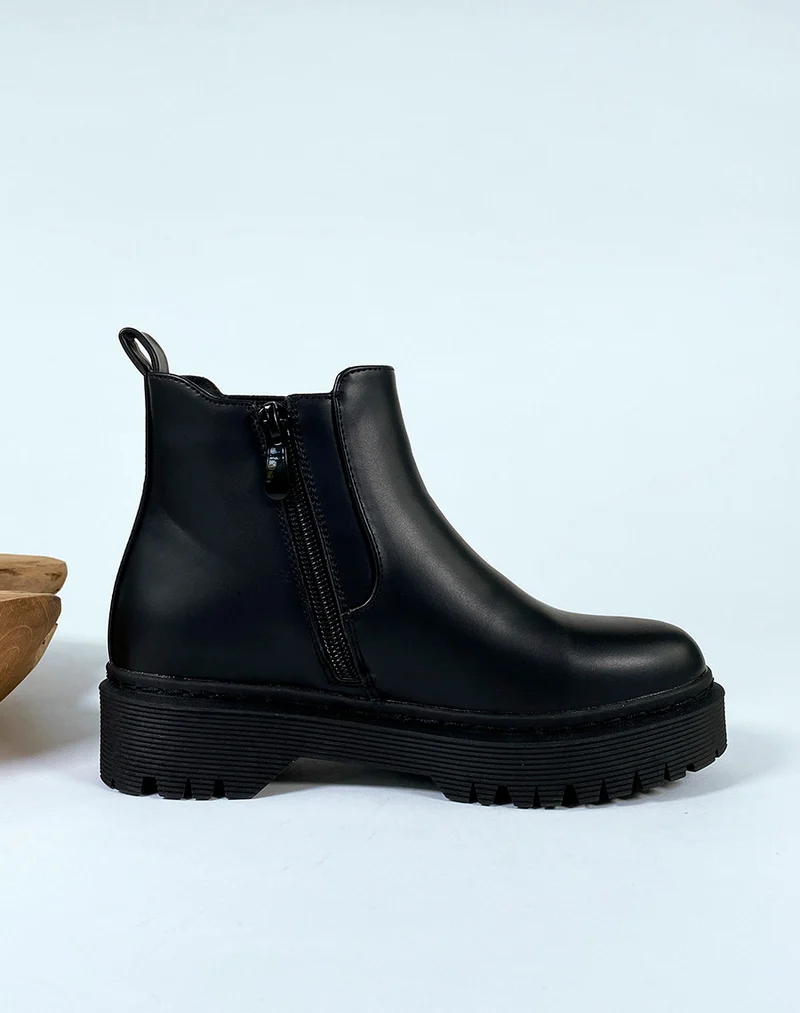 Bottines courtes noires style chelsea boots