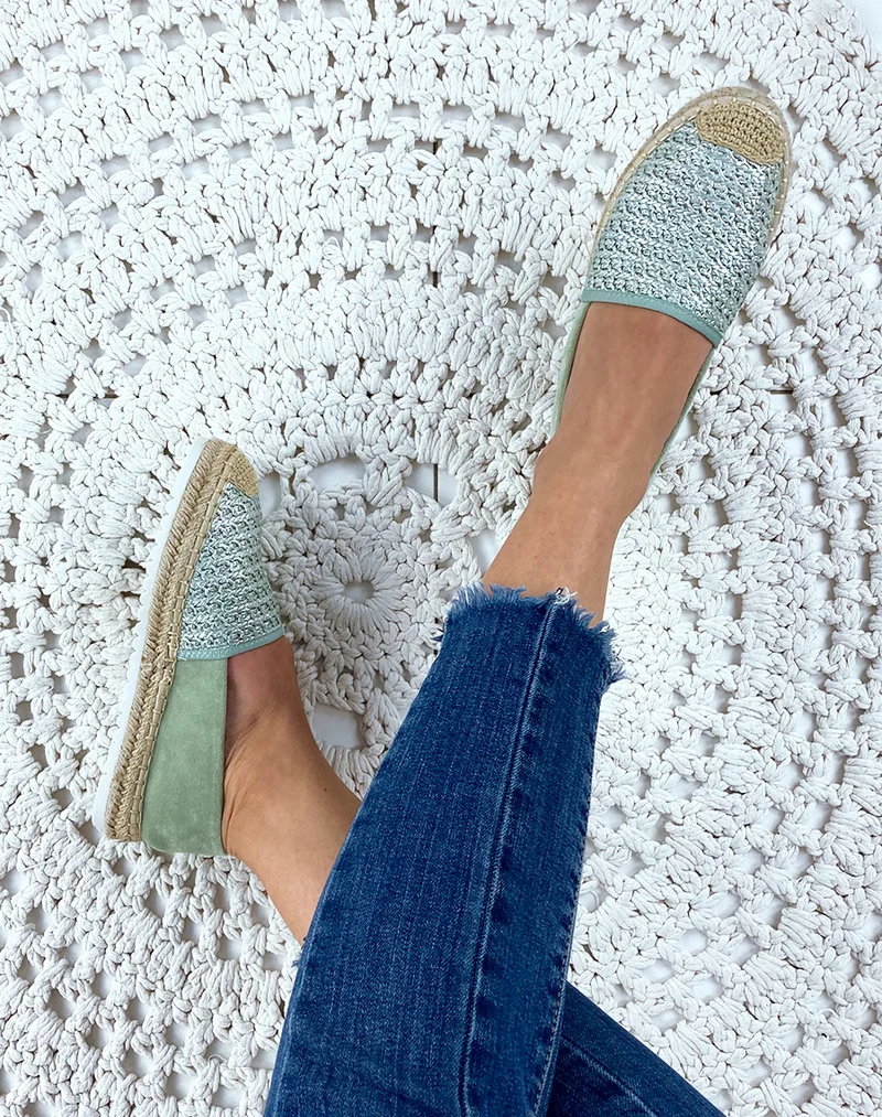 Espadrilles en jute vert