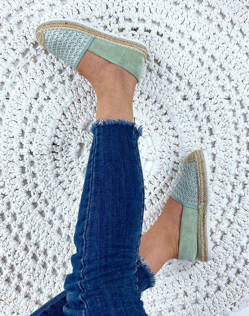 Espadrilles en jute vert