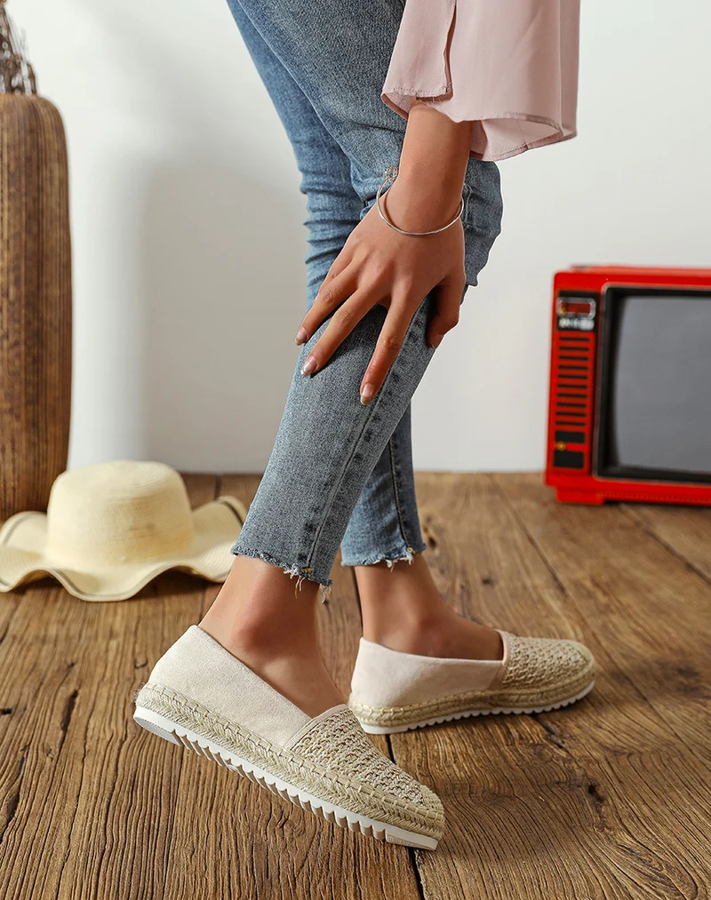Espadrilles en jute beige