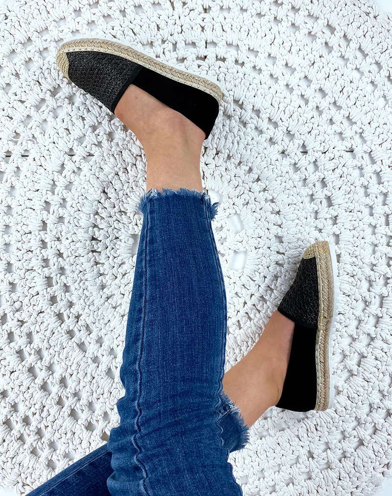 Espadrilles en jute noir