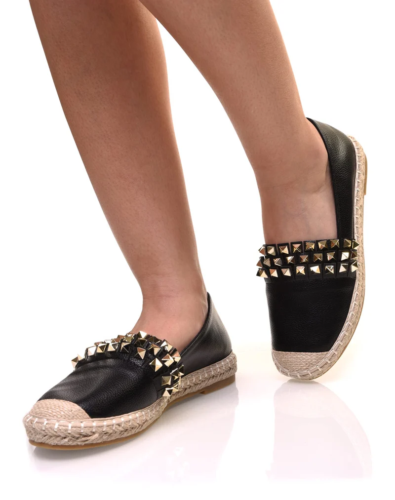 Espadrilles noires cloutées