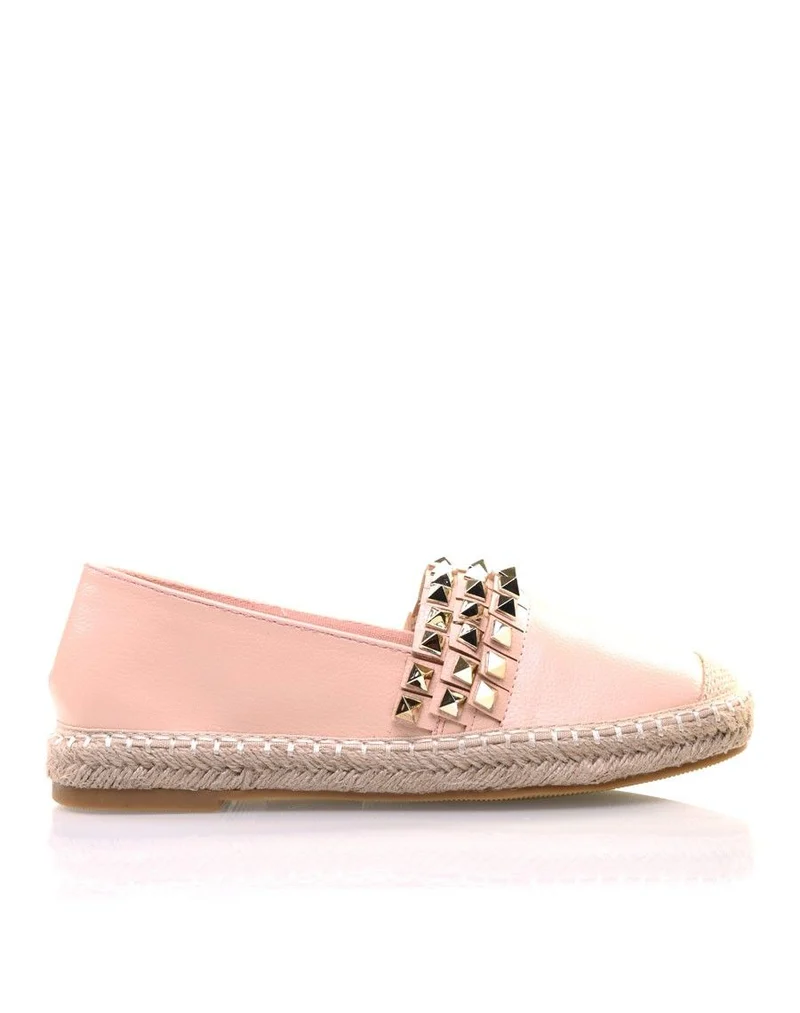 Espadrilles roses cloutées