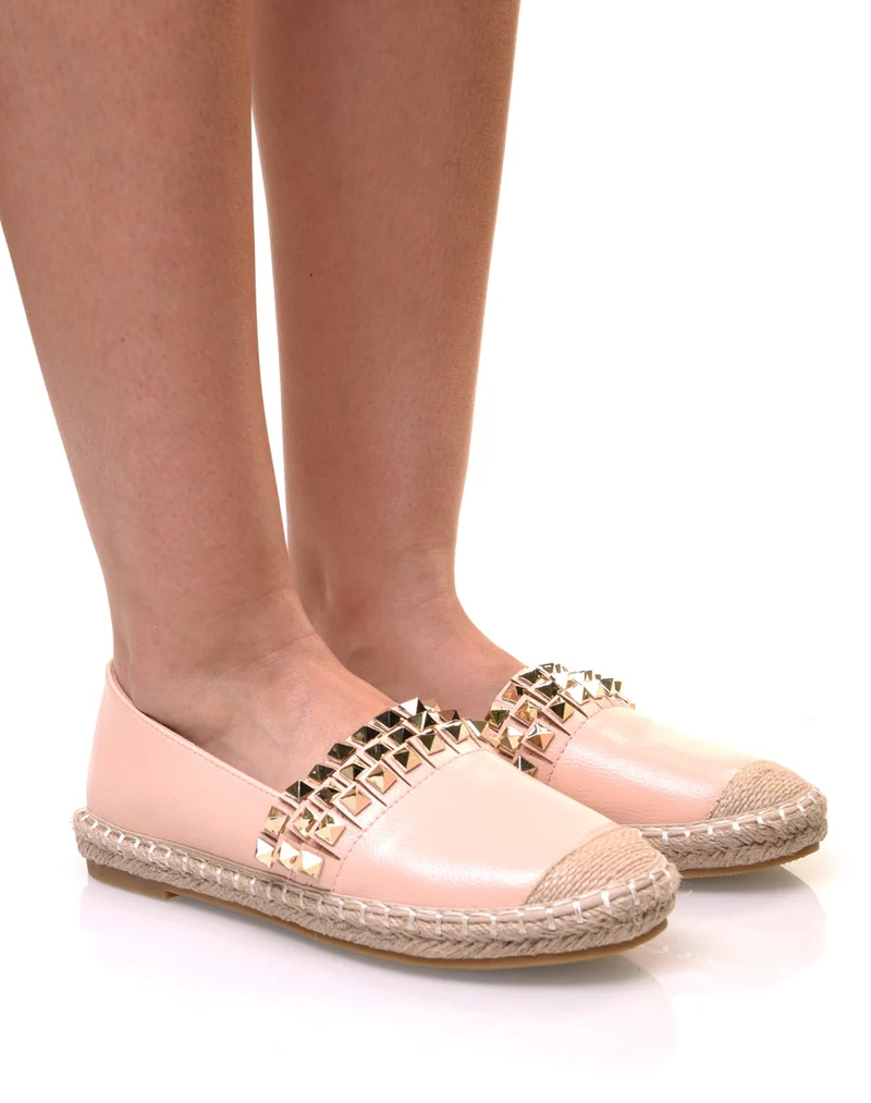 Espadrilles roses cloutées