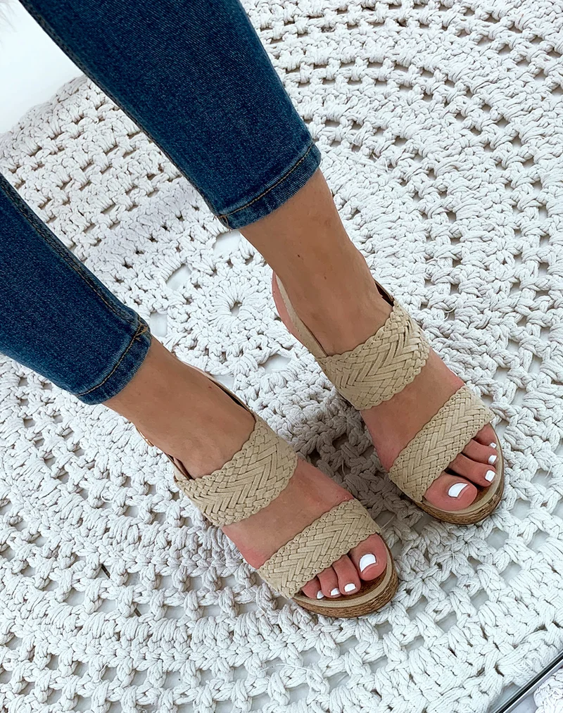 Sandales à talons beige