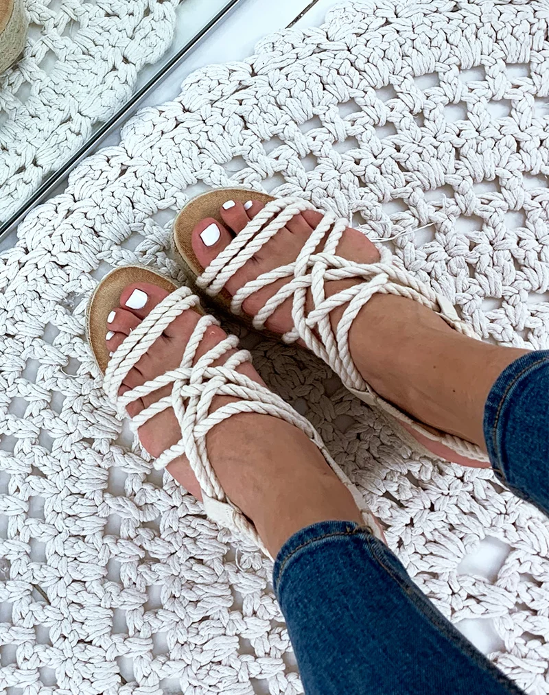 Espadrilles compensées beiges