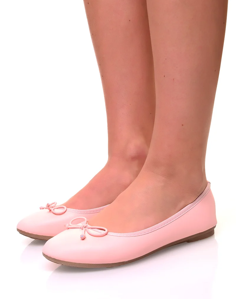 Ballerines roses à petits noeuds