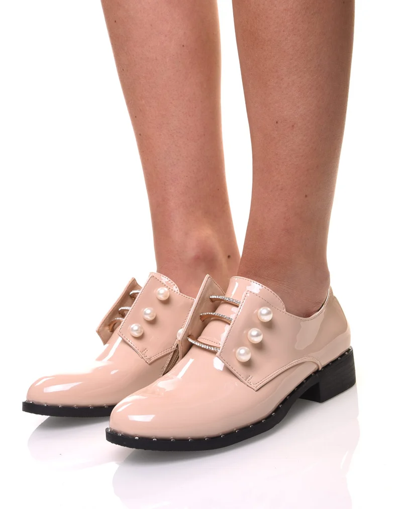 Richelieu beige vernis