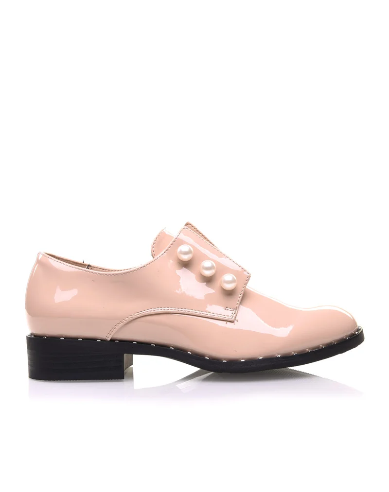 Richelieu beige vernis