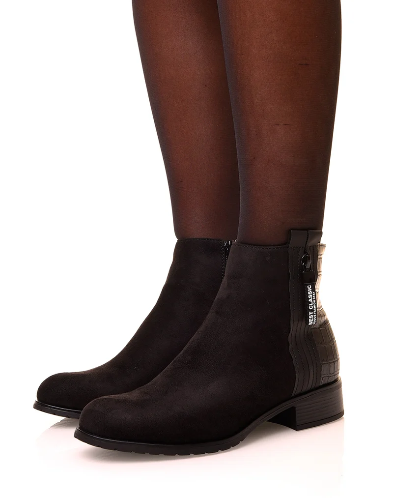 Chelsea boots noir bi matière