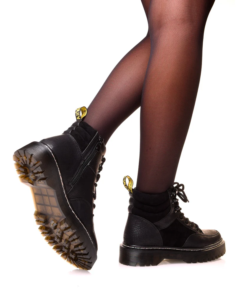 Bottines à semelle épaisse bi matières
