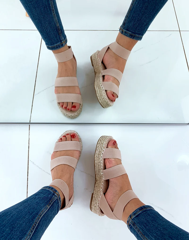 Espadrilles compensées beige