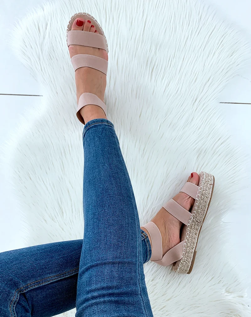 Espadrilles compensées beige