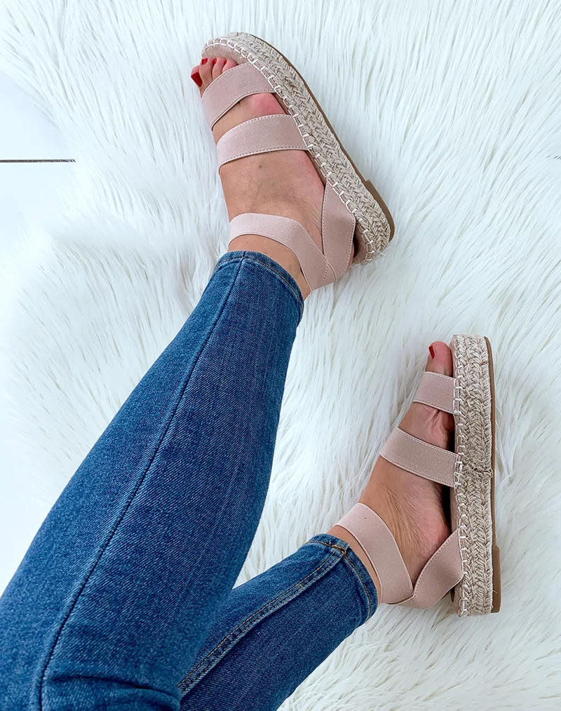 Espadrilles compensées beige