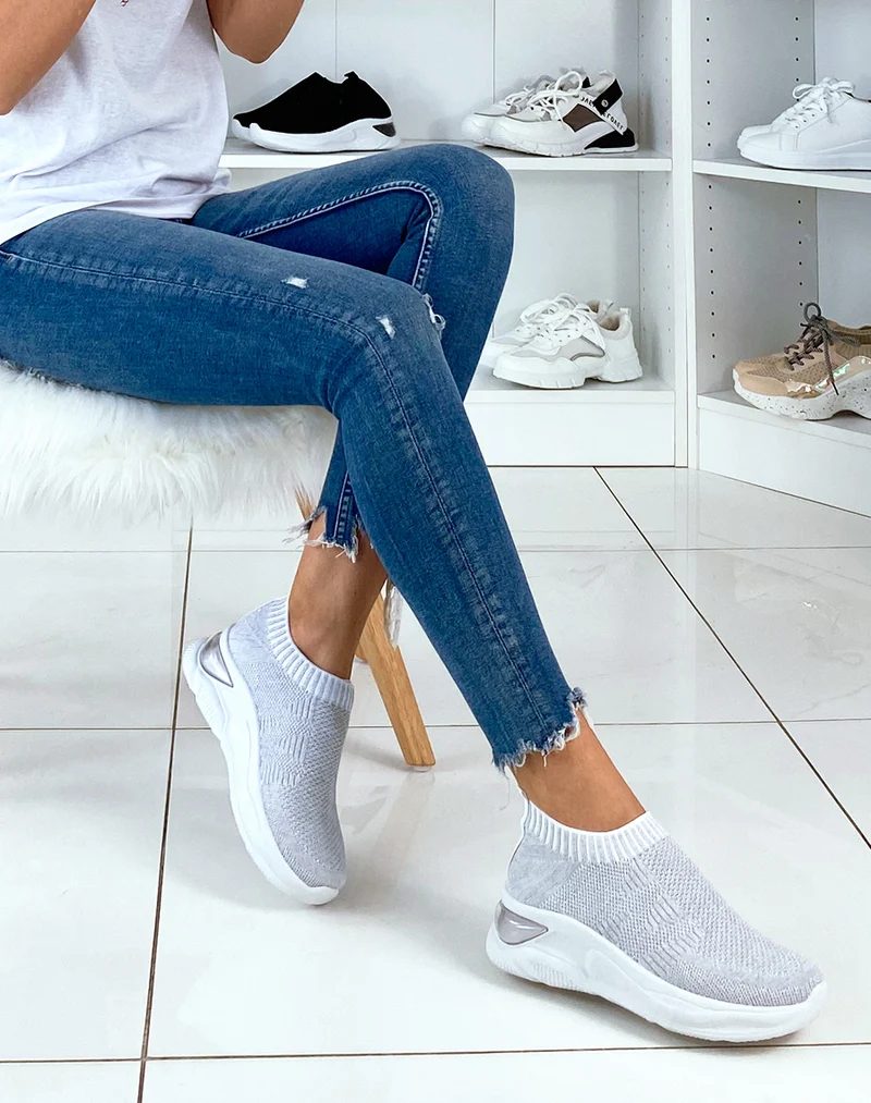 Baskets chaussettes basses Silver