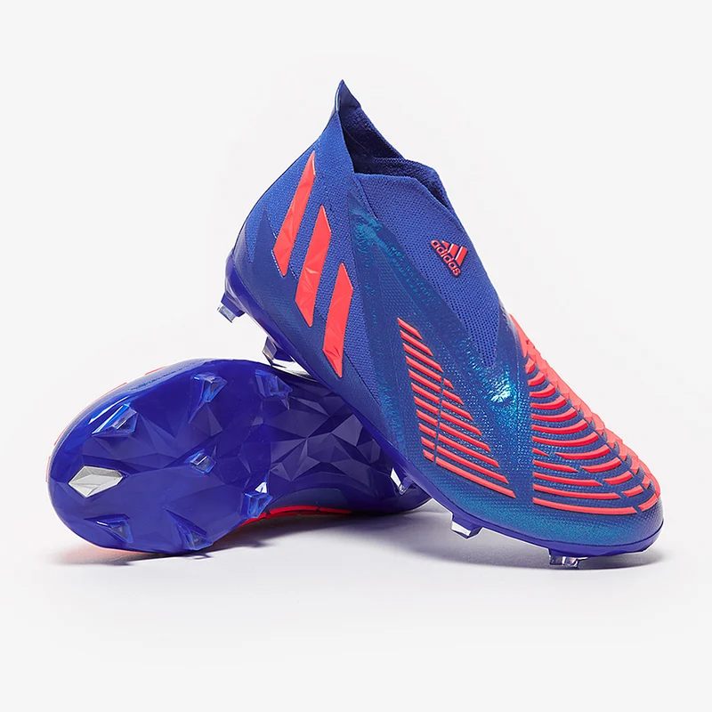 adidas Enfant Predator Edge+ FG - Bleu Hi/Turbo/Bleu Hi
