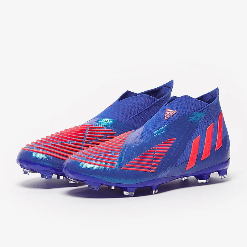 adidas Enfant Predator Edge+ FG - Bleu Hi/Turbo/Bleu Hi