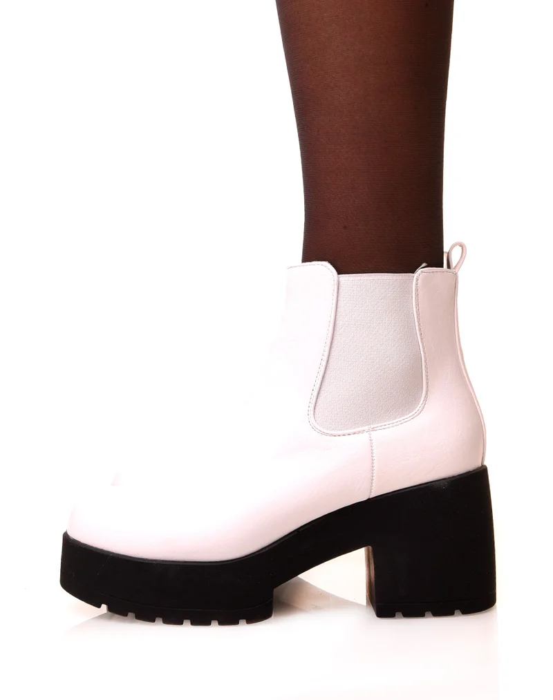 Bottines blanches à plateforme
