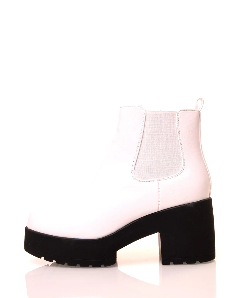 Bottines blanches à plateforme