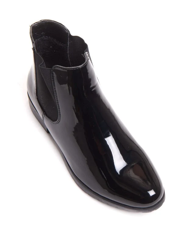 Bottines chelsea noire vernies