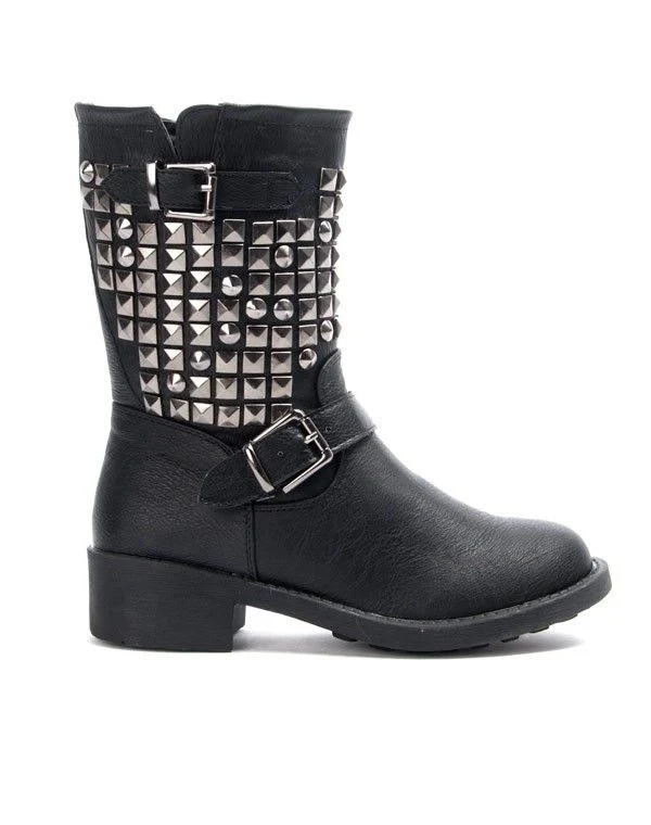 Chaussure femme Libra Pop: Botte clouté - noir