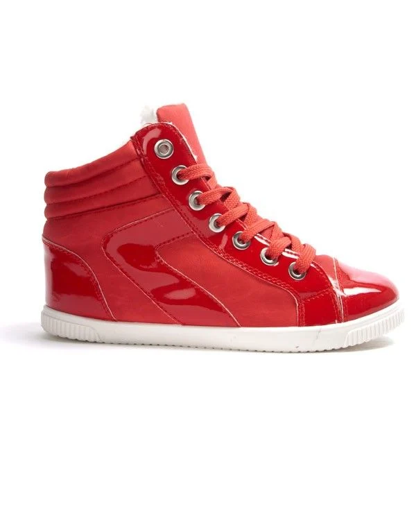 Chaussures femme Libra Pop: Basket fourrée - rouge
