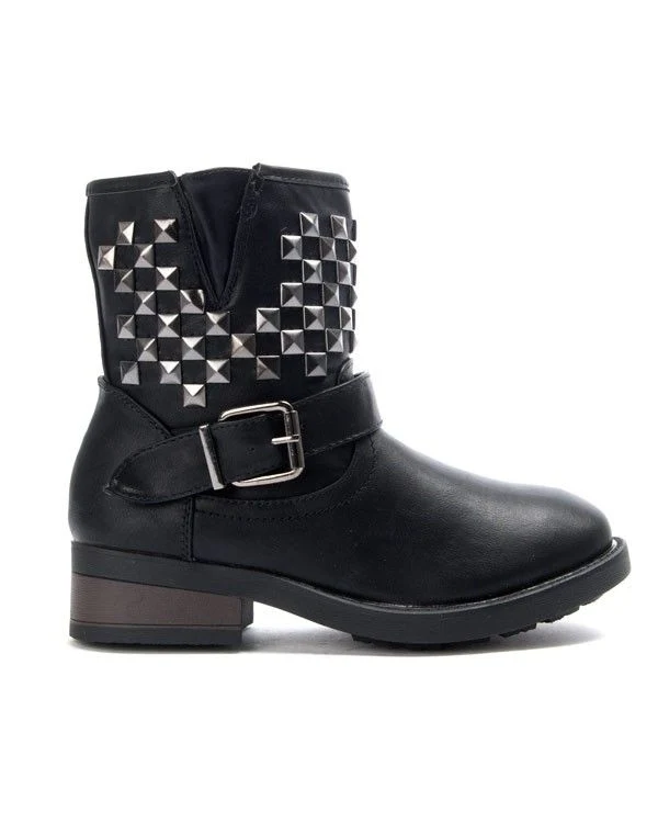 Chaussures femme Bo'aime: Bottine clouté - noir