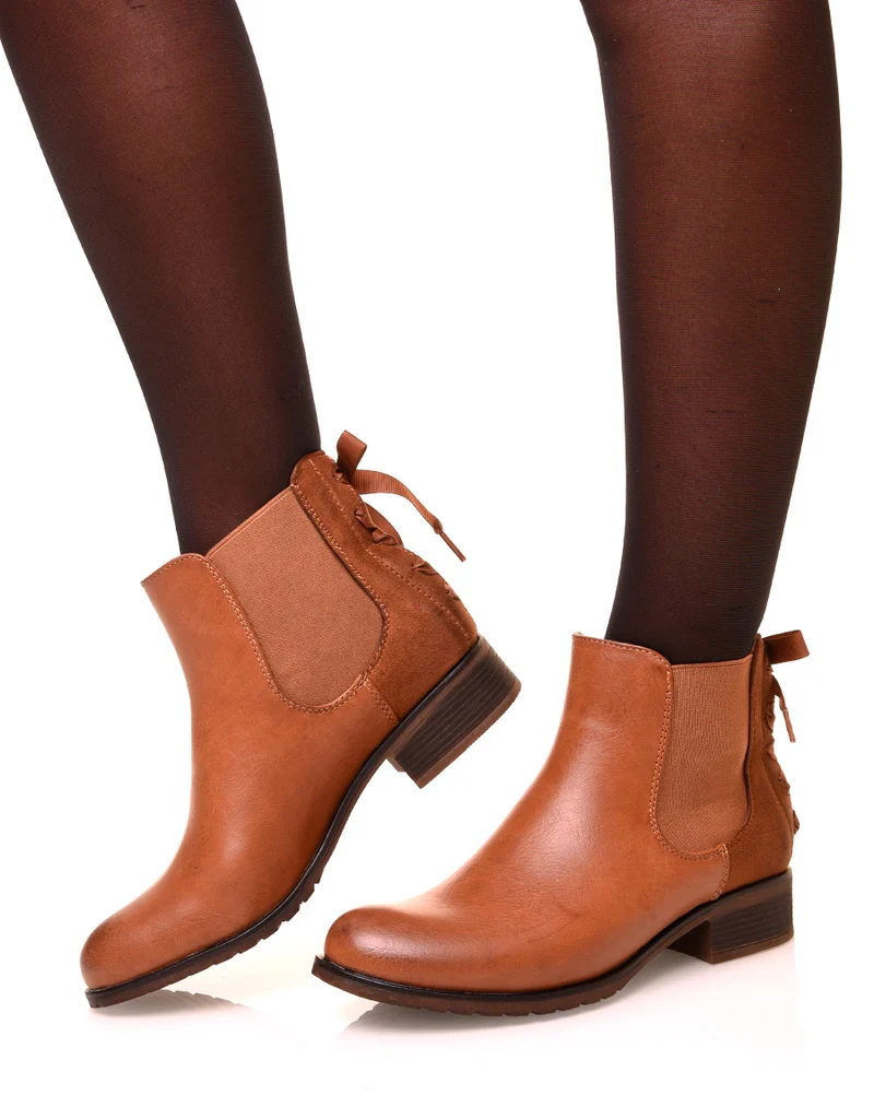 Chelsea boots camel à noeuds