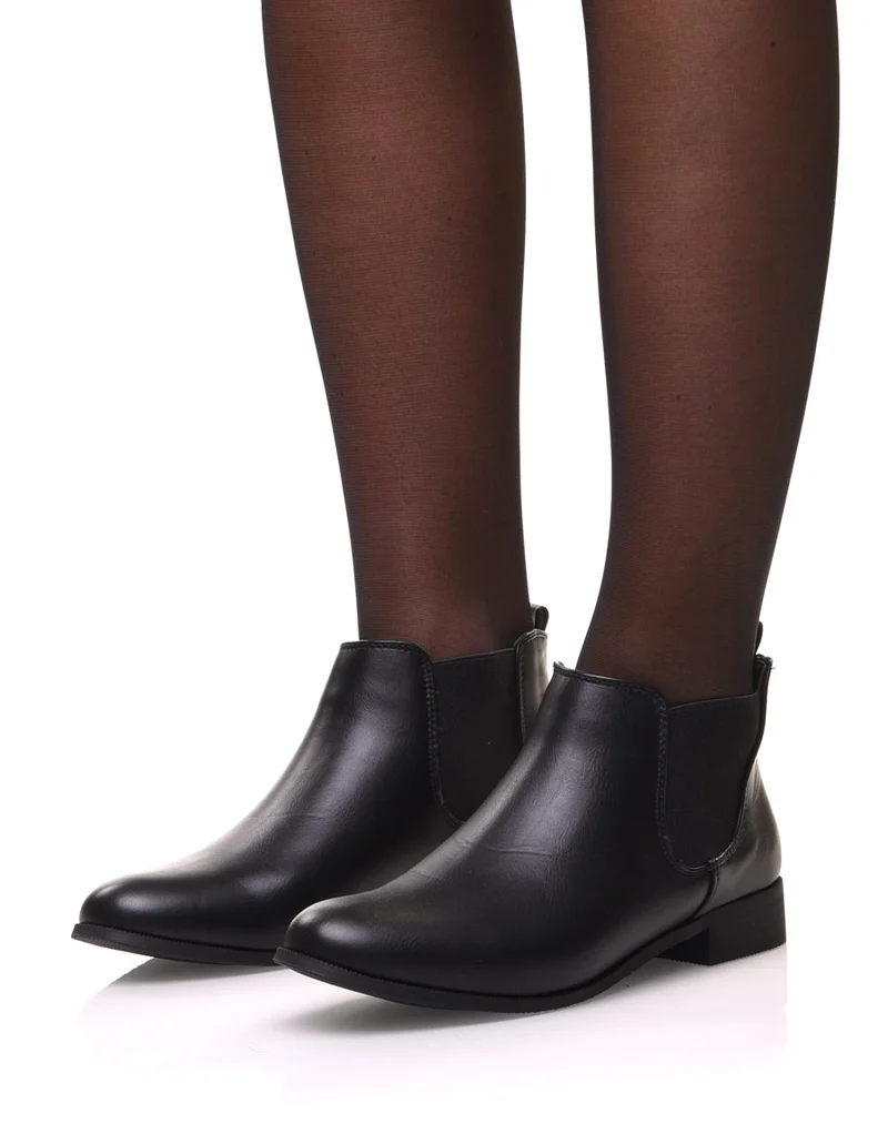 Chelsea boots noirs plates