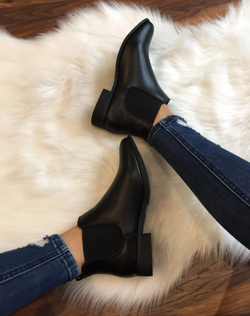 Chelsea boots noirs plates