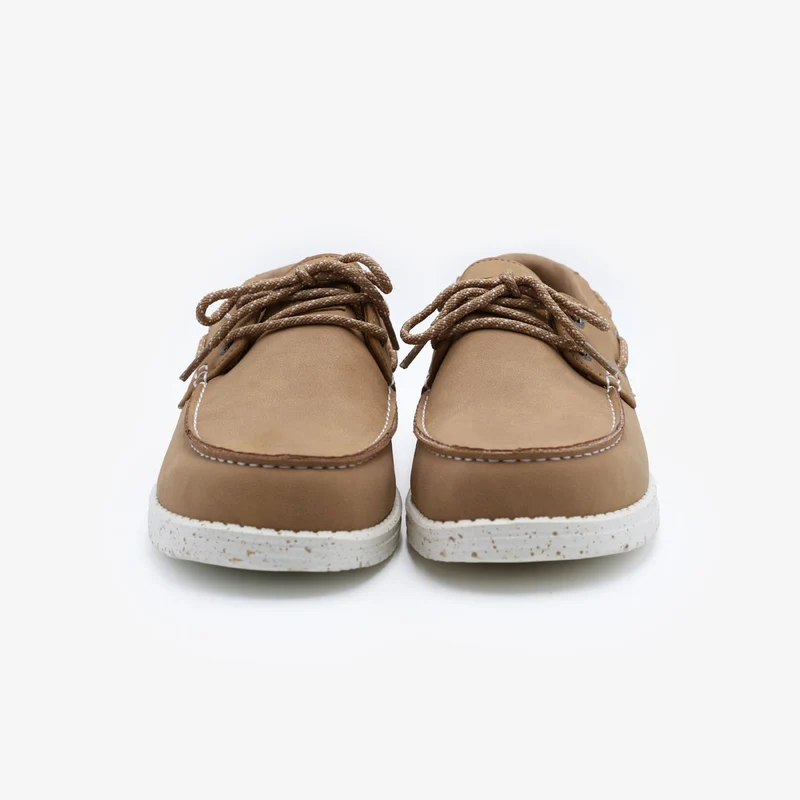 Chaussures bateau Socoa beige mastic en nubuck