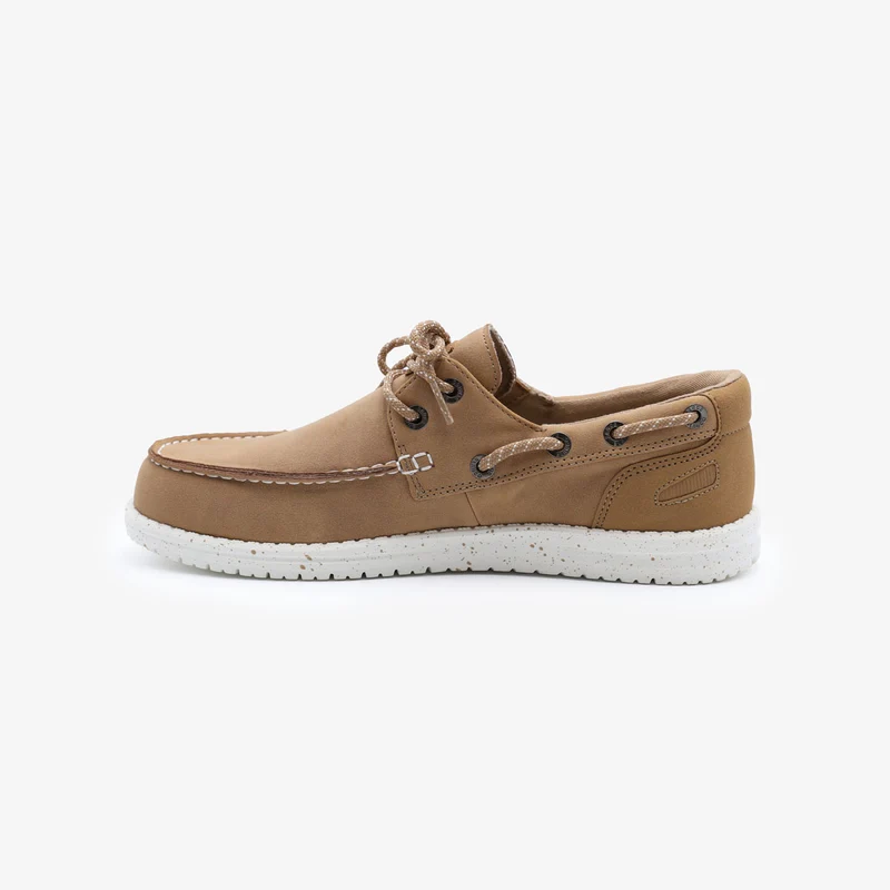 Chaussures bateau Socoa beige mastic en nubuck