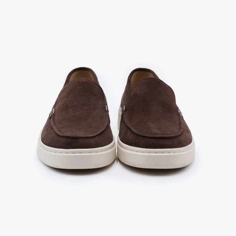 Mocassin Kentucky en cuir nubuck marron chocolat