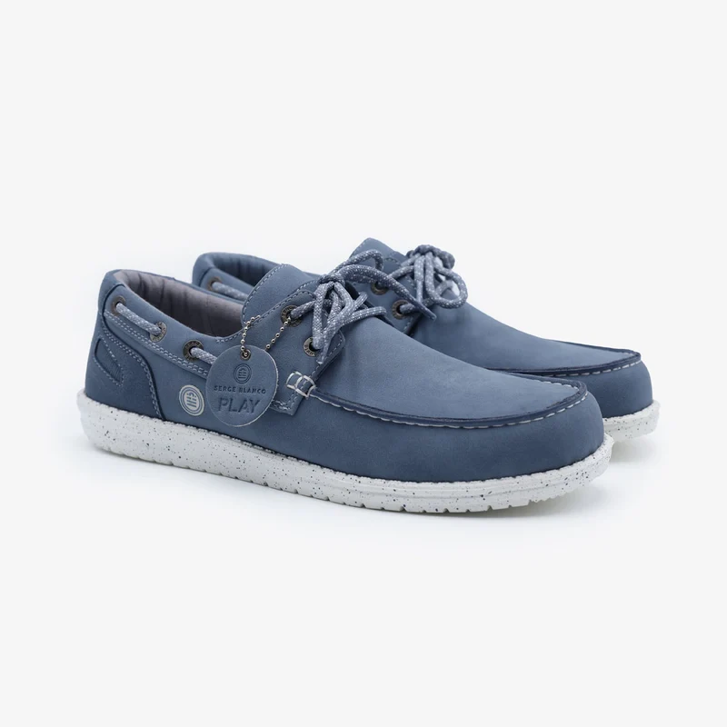 Chaussures bateau Socoa bleu jean en nubuck