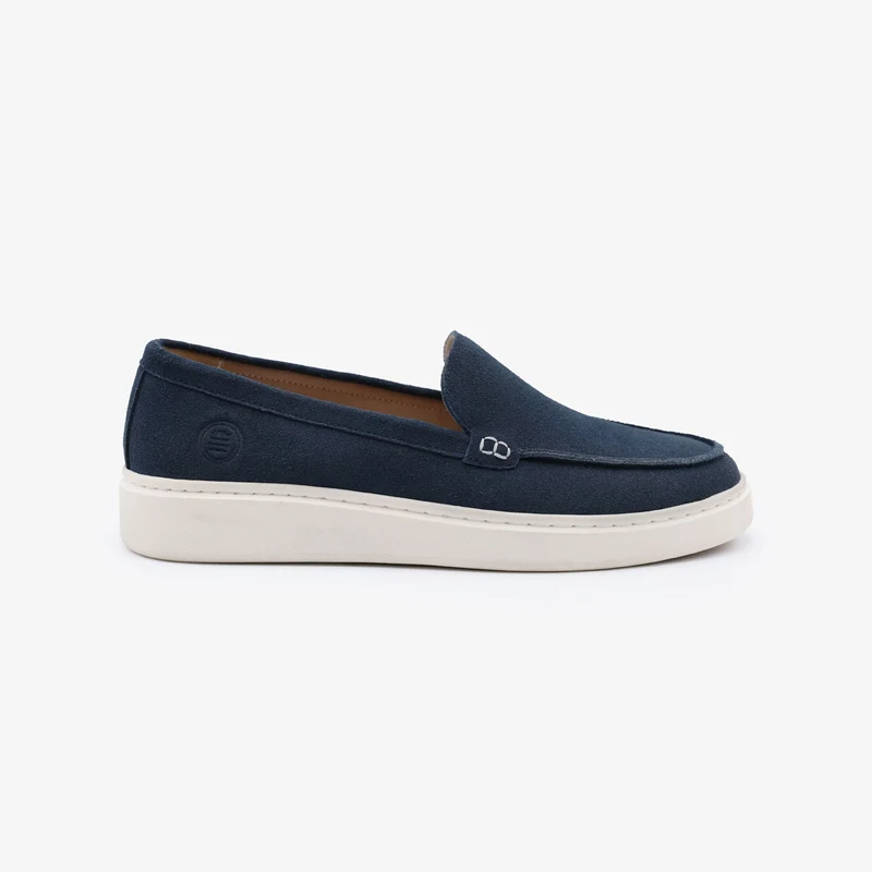 Mocassin Kentucky en cuir nubuck bleu marine