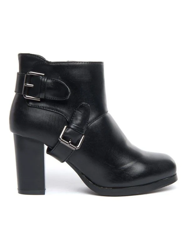 Chaussures femme Dazawa: Bottines noires à talons épais