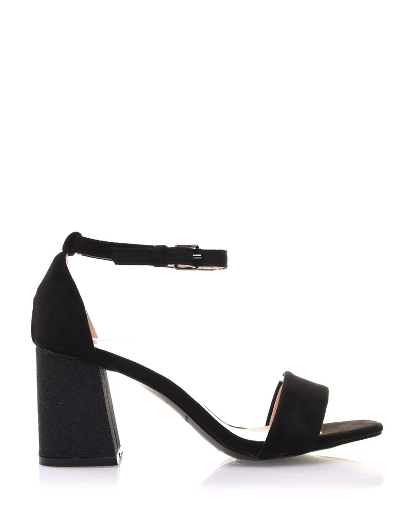 Sandales noires talons pailletés