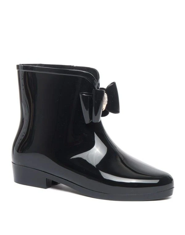 Bottes de pluie courtes à noeud Ideal noire
