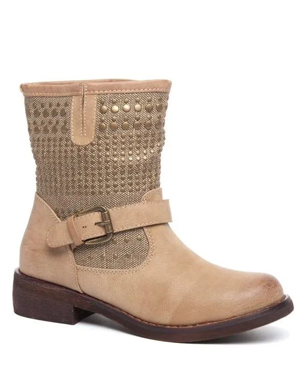 Botte clous et boucle décorative Idéal beige
