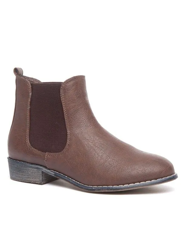 Botte courte type équitation Like Style à bandes stretch marron