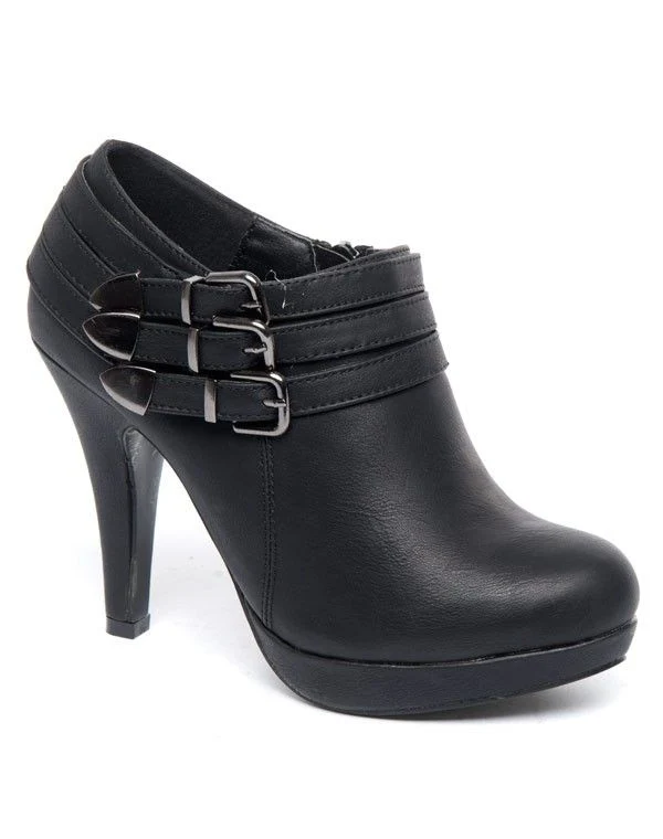 Escarpins fermés style bottines Alicia Shoes noir trois brides