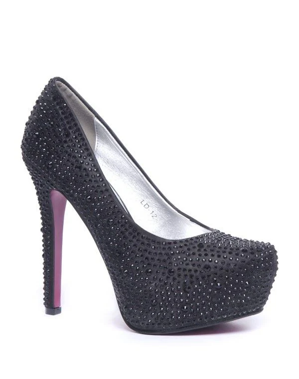 Chaussures femme Style Shoes: Escarpins à strass noirs