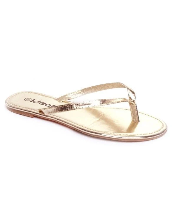 Chaussure femme Ideal: Tong doré