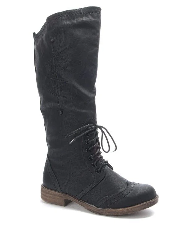 Chaussures femme Jennika: Botte à lacet noire